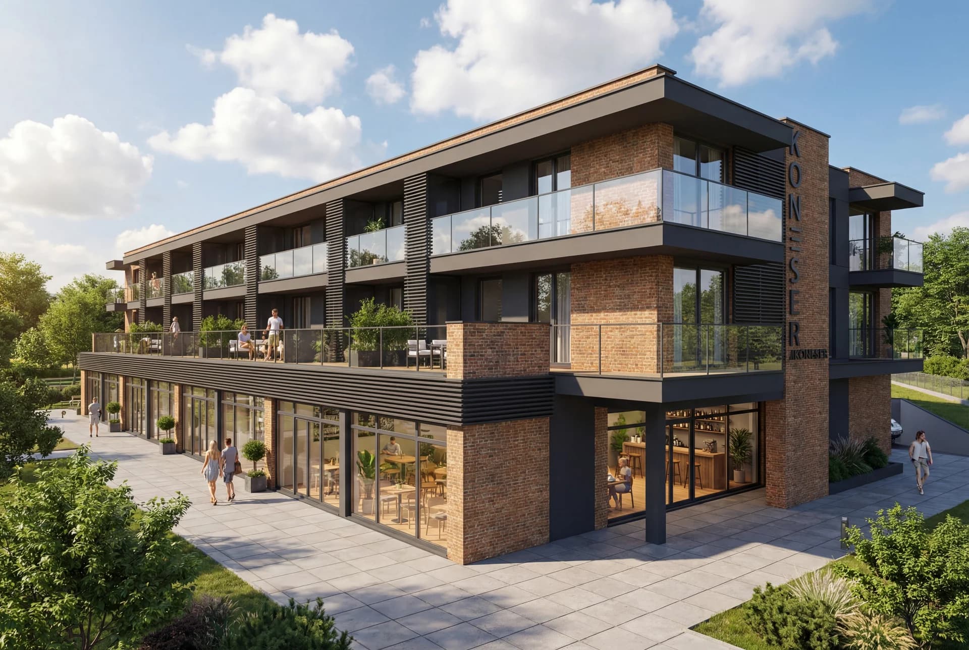 Koneser Apartments — widok z drogi